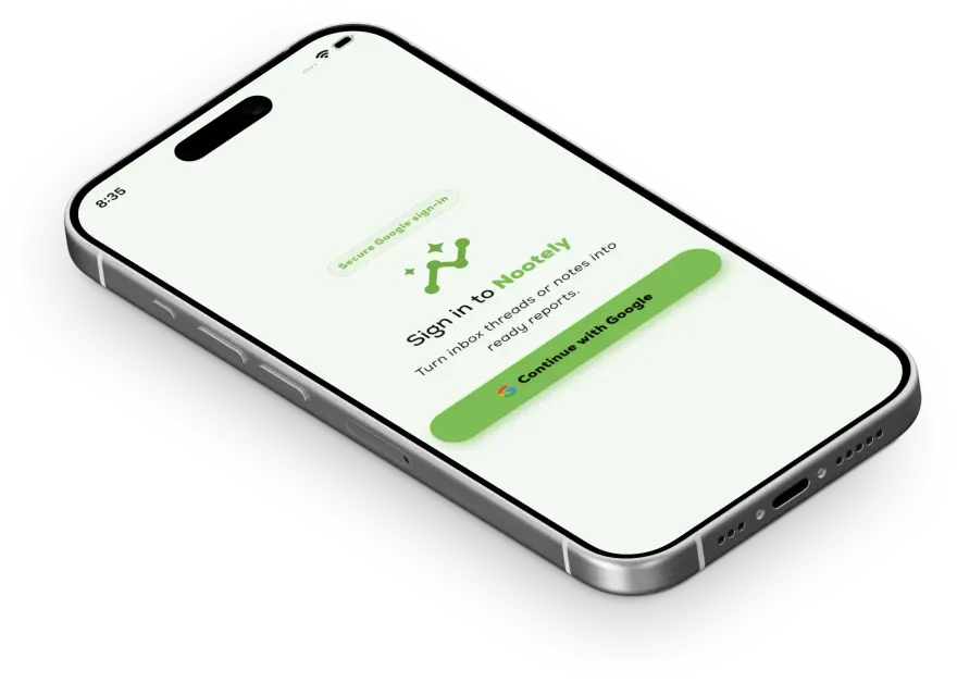 Nootely sign-in screen in light mode